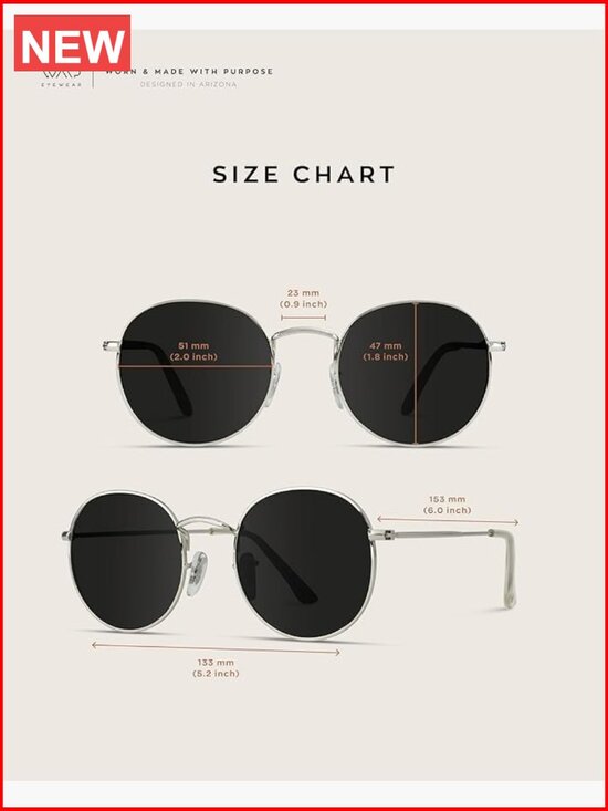 Gold Frame Black Lens Round Polarized Sunglasses with UV Protection